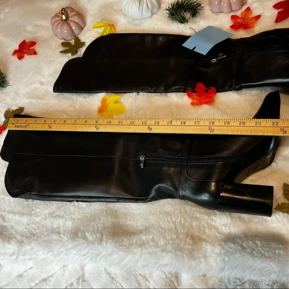 Antonio Melani Over the Knee High  Black Leather Boots. #47